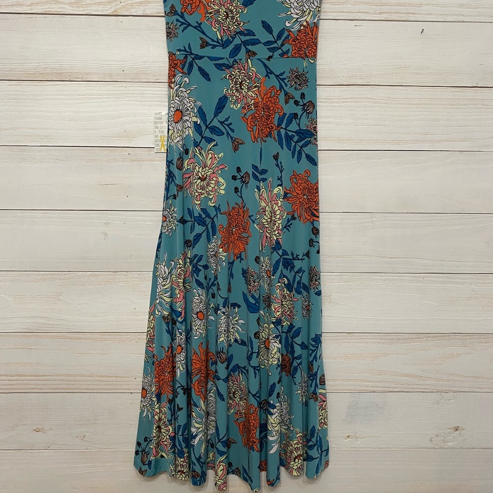 NWT Lularoe XXS blue floral maxi skirt.